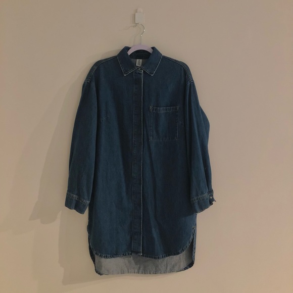 H&M HIGH LOW DENIM DRESS - Picture 3 of 4